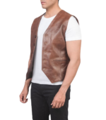 Auden Brown Leather Vest - Image 3