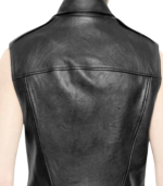 Faux Leather Biker Vest - Image 3