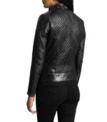 Cityscape Black Leather Biker Jacket - Image 2