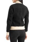 Sasha A1 Black Suede Bomber Jacket - Image 3