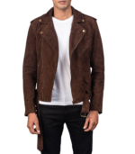 Allaric Alley Mocha Suede Biker Jacket - Image 3