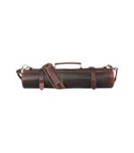 Leather Chef Knife Roll Walnut Brown 10 Slots - Image 3
