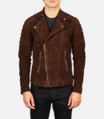 Faisor Mocha Suede Biker Jacket - Image 3