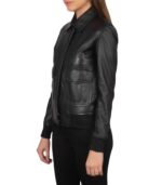 Westa A-2 Black Leather Bomber Jacket - Image 3