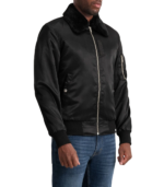 Clyde B-15 Black Bomber Jacket - Image 3