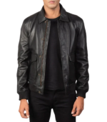 Coffmen Brown A2 Leather Bomber Jacket - Image 3