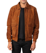 Coffmen Brown Suede A2 Bomber Jacket - Image 3