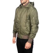 Men's Green Hooded MA-1 Bomber Jacket – Henrik - Image 3