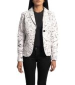Women's White Leather Blazer ? Nora - Image 3