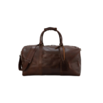 Vintage Brown Leather Duffle Bag - Darri