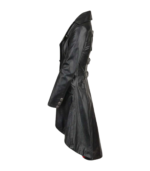 Double Breasted Gothic Raven Black Coat - Image 3