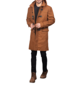 Drake Khaki Wool Hooded Duffle Coat - Image 3