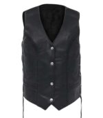 Women's Braided Leather Motorcycle Biker Vest – Inga - Image 3