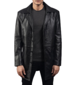 Classmith Black Leather Coat - Image 3