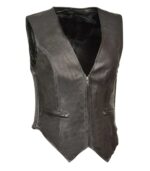 Women's Black Leather Vest ? Bodil - Image 3