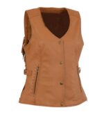 Saddle Tan Snap Front Vest - Image 3