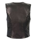 Sienna Women’s Braided Leather Zip Front Vest - Image 3