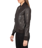 Ava Ma-1 Brown Leather Bomber Jacket - Image 3