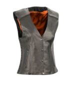 Studding & Embroidery Snap Front Vest - Image 3