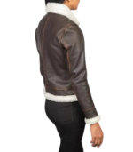 Sherilyn B-3 Brown Leather Bomber Jacket - Image 3
