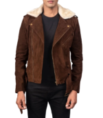 Furton Mocha Suede Biker Jacket - Image 3
