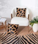 Giraffe Cowhide Pillow - Image 3