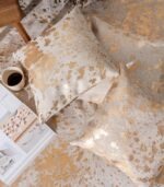 Metallic Gold Cowhide Pillow - Image 3