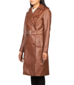 Alice Brown Double Breasted Leather Coat - Image 3