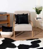 Solid Black Cowhide Pillow - Image 3
