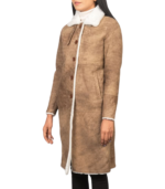 Alina Shearling Brown Leather Coat - Image 5