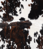 Dark Tricolor Cowhide Rug Size 7'10 L x 6'11 W 9300 - Image 3