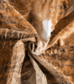 Tricolor Brindle Mix Cowhide Rug Size 7'2 L x 7'2 W 8181 - Image 3