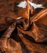 Tricolor Brindle Mix Cowhide Rug Size 7'3 L x 6'6 W 8107 - Image 3