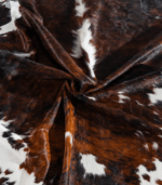 Tricolor Brindle Mix Cowhide Rug Size 7'5 L x 6'7 W 8223 - Image 3