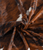 Tricolor Brindle Mix Cowhide Rug Size 7'6 L x 6'3 W 8202 - Image 3