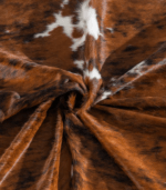Tricolor Brindle Mix Cowhide Rug Size 7'7 L x 6'5 W 8239 - Image 3