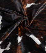 Tricolor Brindle Mix Cowhide Rug Size 7'8 L x 7'0 W 8232 - Image 3