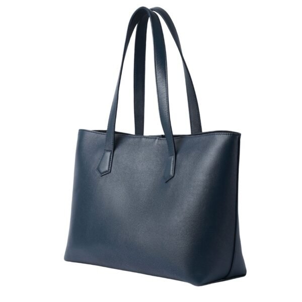 Blue Leather Tote Bag - Linnea