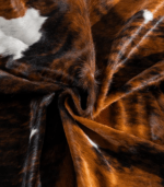 Tricolor Brindle Mix Cowhide Rug Size 8'0 L x 6'8 W 8187 - Image 3