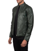 Ionic Green Leather Biker Jacket - Image 3