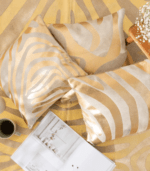 Zebra Gold Cowhide Pillow - Image 2