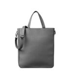 The Poet Grey Leather Tote Bag - Image 3