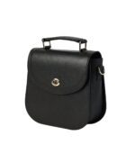 The Sandra Black Leather Saddle Bag - Image 3