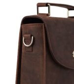 The Sandra Vintage Distressed Brown Leather Saddle Bag - Image 5