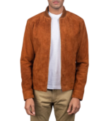 Blain Brown Suede Bomber Jacket - Image 3