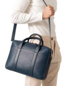 The Captain Midnight Blue Leather Briefcase - Image 3