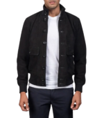 Eaton Black Suede Bomber Jacket - Image 3