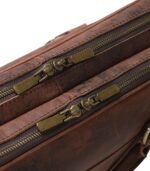 The Preston Vintage Distressed Brown Leather Briefcase - Image 3