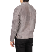 Damian Grey Suede Biker Jacket - Image 3