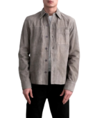 Scout Grey Suede Leather Shirt - Image 3